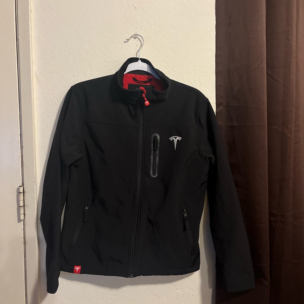 Tesla women’s m Tesla Motors Logo Employee Corporate Soft Shell Full Zip Black